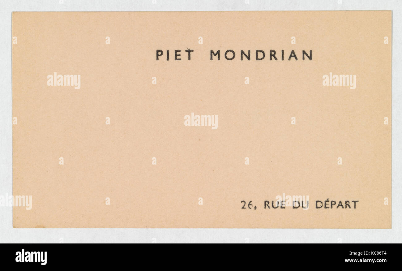 Piet Mondrian, carte téléphonique, anonyme, ca. 1919-38 Banque D'Images