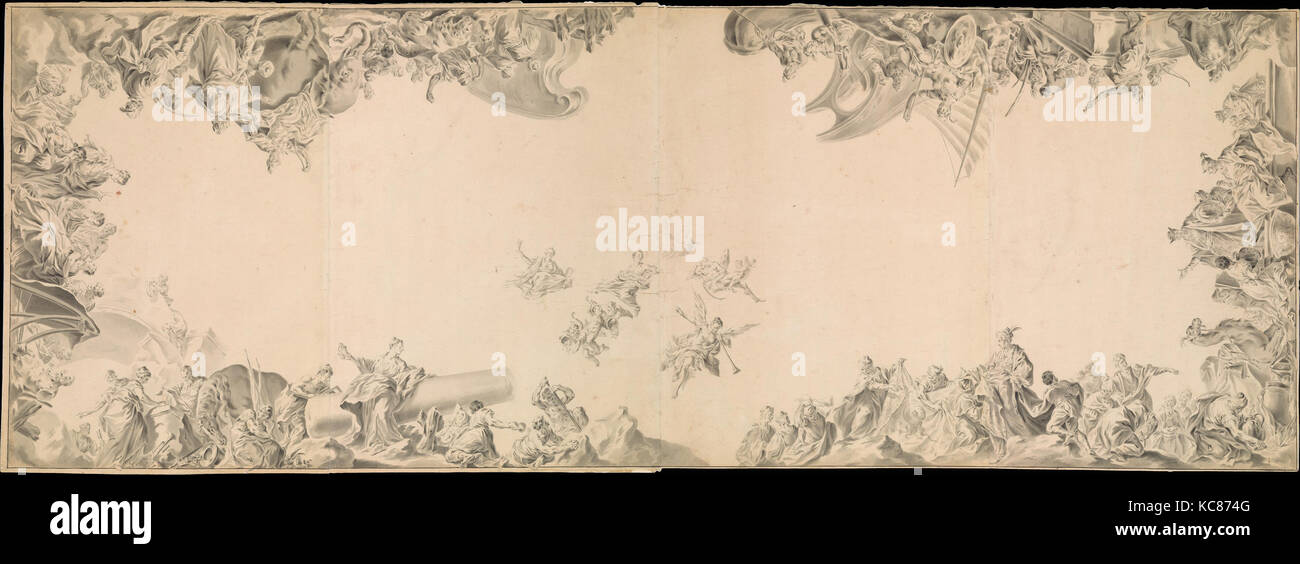 Conception pour un plafond : les quatre parties du monde, Giovanni Antonio Pellegrini, 1725 Banque D'Images