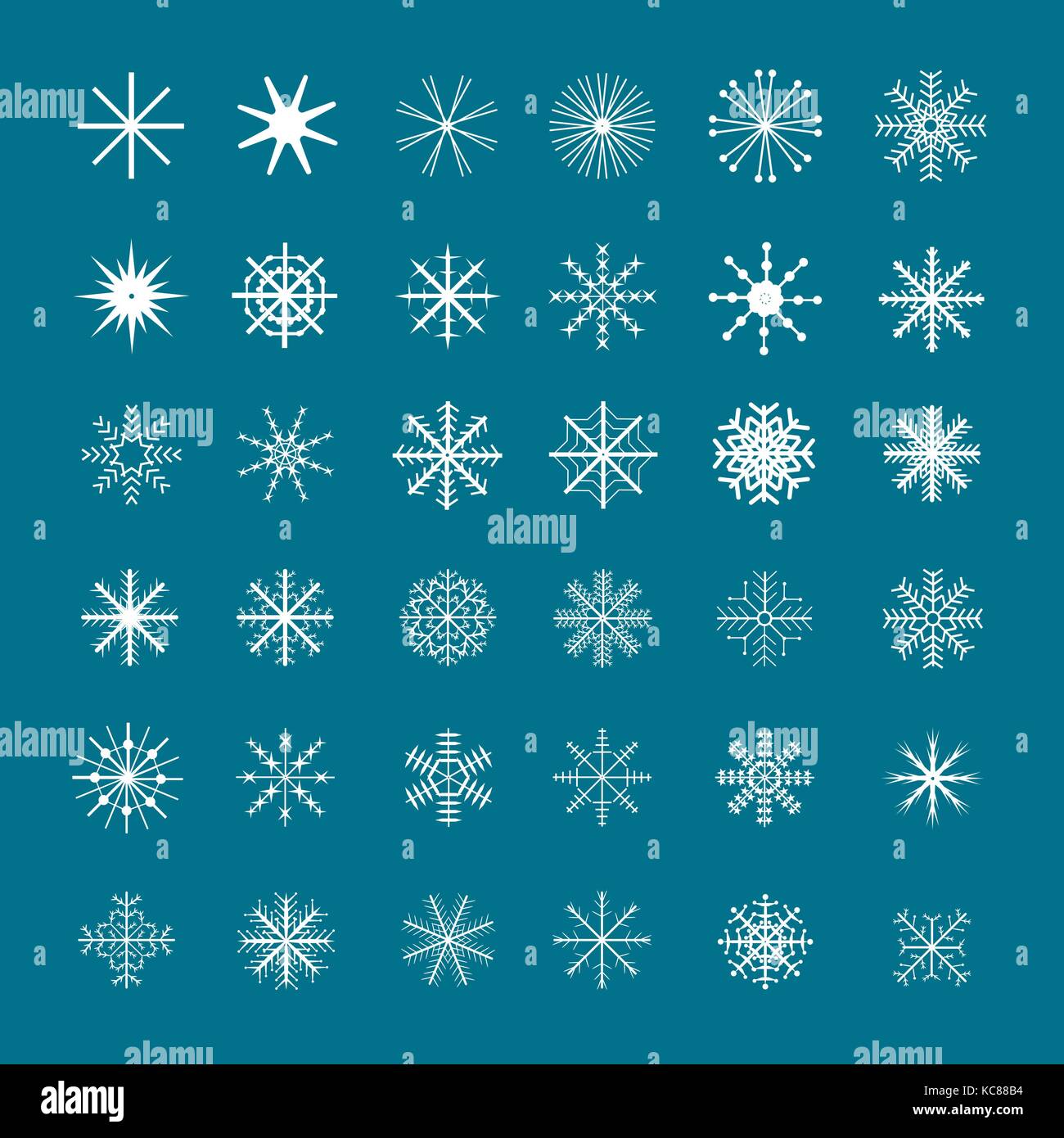 Ensemble flocon de Noël Illustration de Vecteur