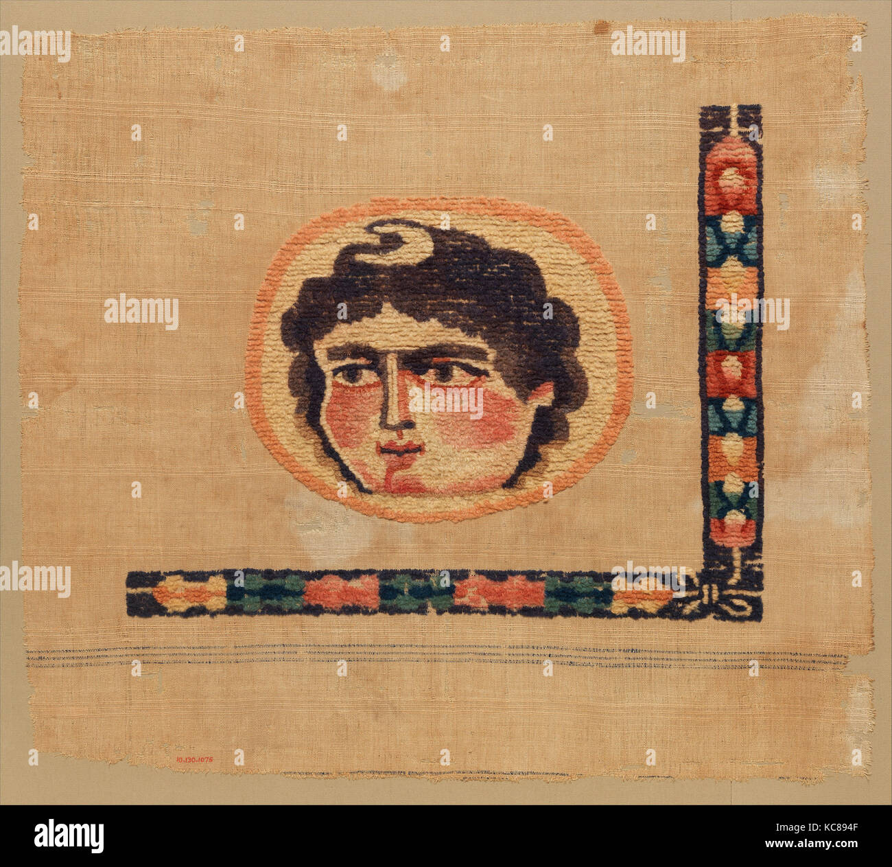 Fragment de textile copte avec l'image d'une déesse, fin 3e-4e siècle Banque D'Images