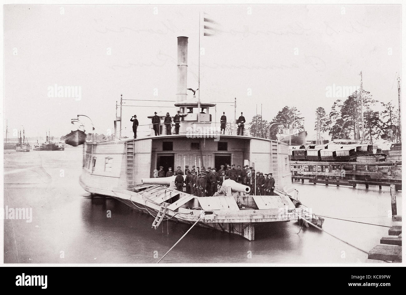Canonnière américaine 'Commodore Perry' sur Pamunkey River, Timothy H. O'Sullivan, 1861-65 Banque D'Images