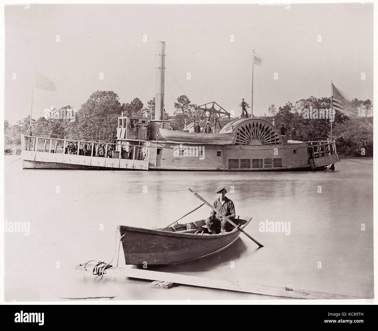 Canonnière américaine. Album Brady, p. 161, Timothy H. O'Sullivan, 1861-65 Banque D'Images