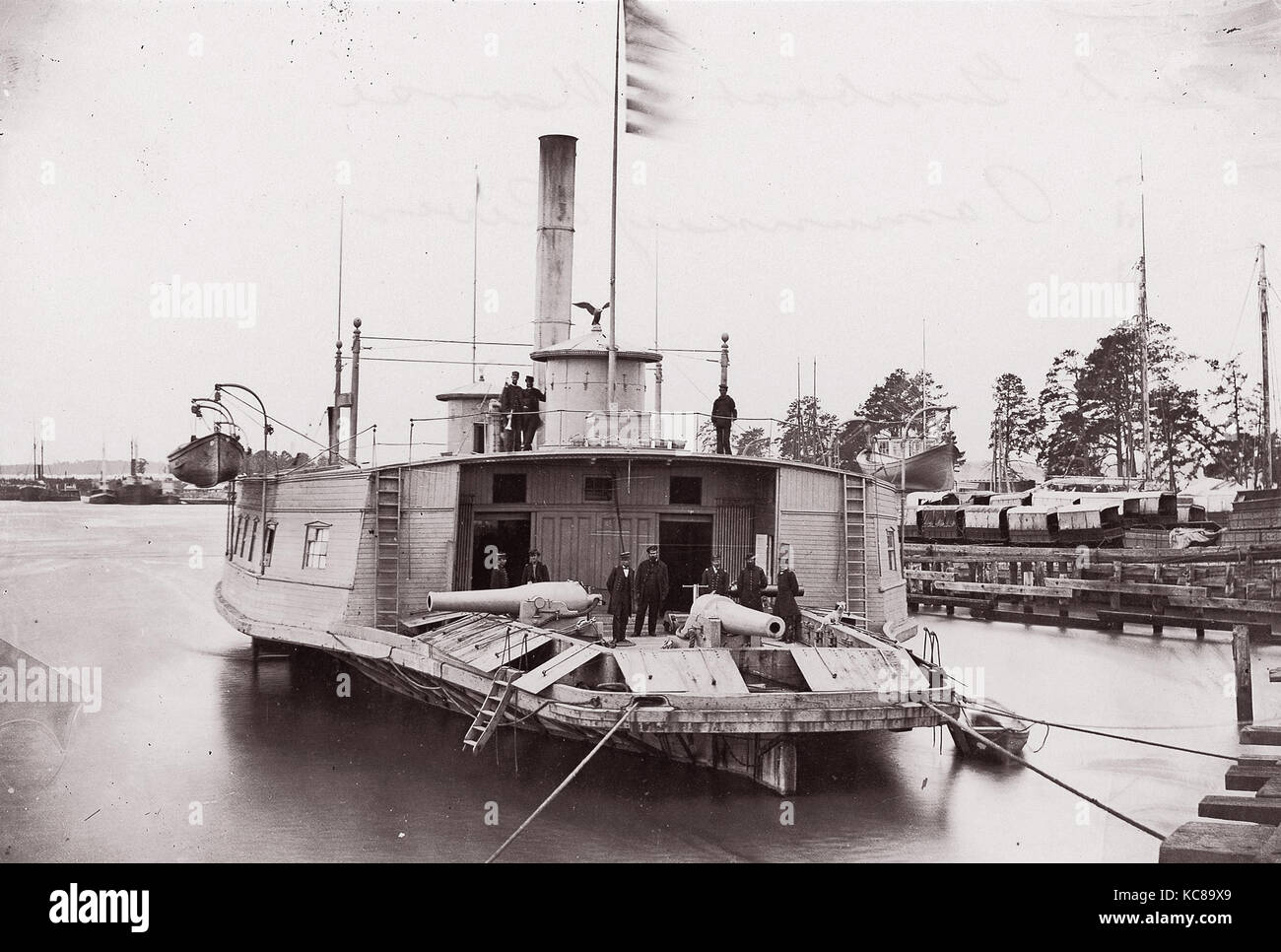 Canonnière américaine 'Commodore Perry' sur Pamunkey River, Timothy H. O'Sullivan, 1861-65 Banque D'Images