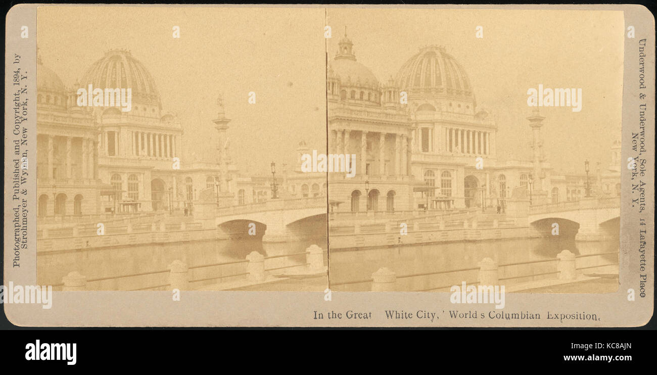 Groupe de 66 Stéréogramme Vues de la Foire mondiale de Chicago 1893 et Columbian Exposition, Strohmeyer & Wyman, années 1850-Années 1910 Banque D'Images