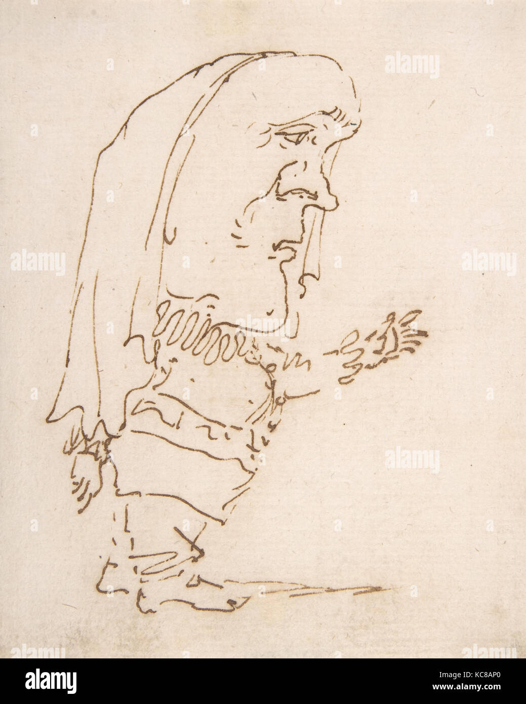 Caricature d'un homme pointant, Gian Lorenzo Bernini, 1610-80 Banque D'Images