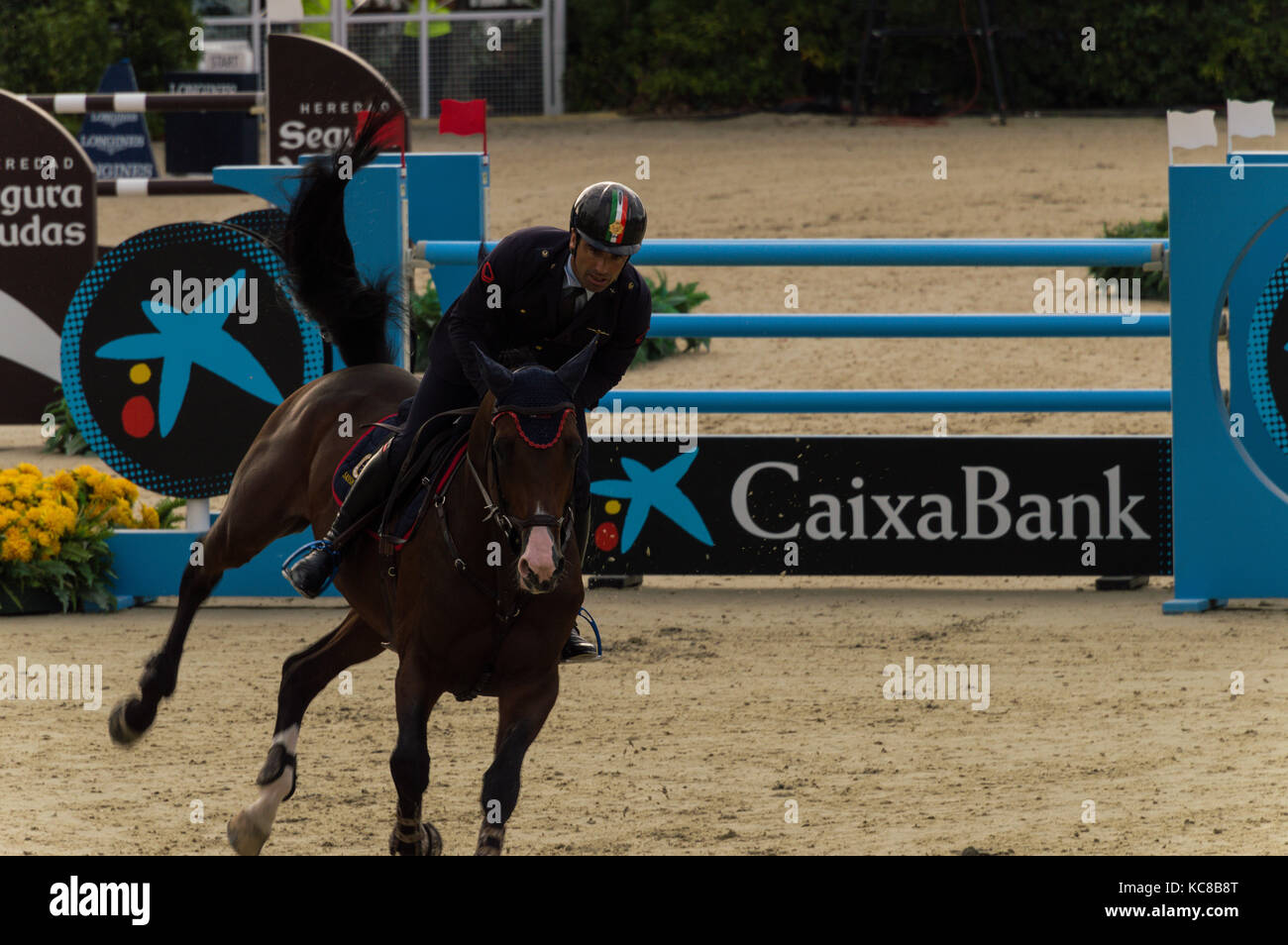 Coupe des nations FEI Longines jumping final, Barcelone Banque D'Images