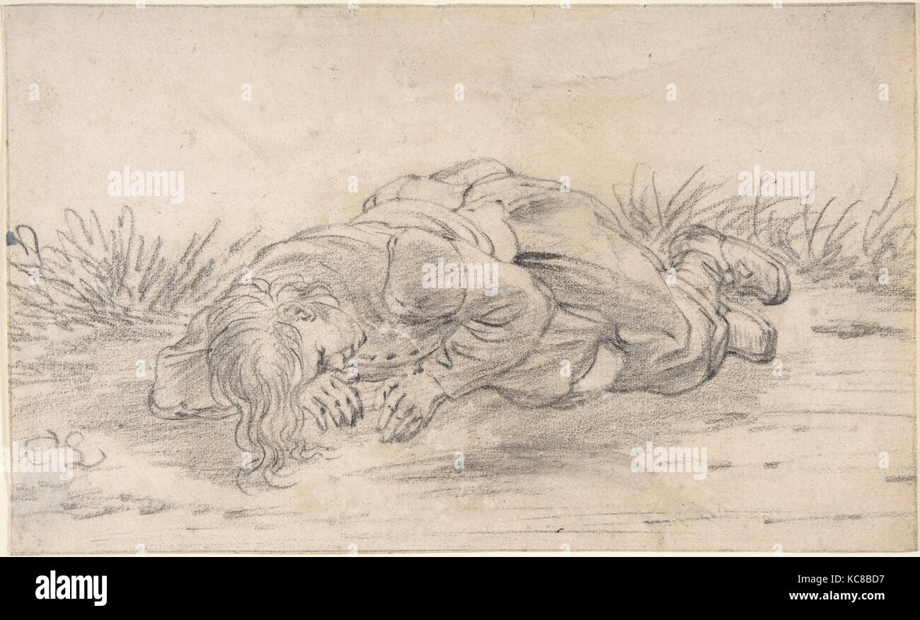 Un garçon endormi dans le plein air, Cornelis Saftleven, 17e siècle Banque D'Images