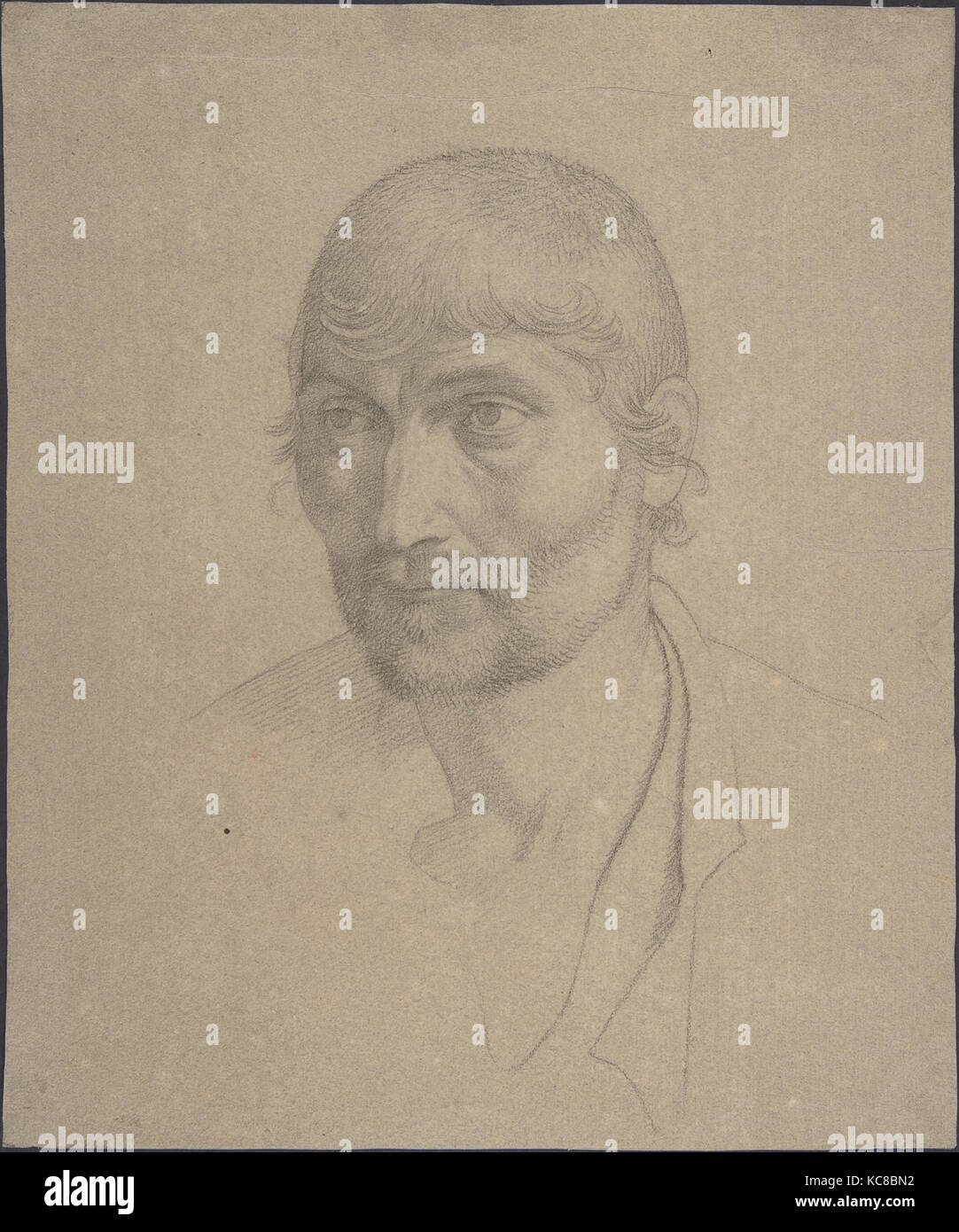 Chef d'un homme barbu, Johann Friedrich Overbeck, ca. 1820-25 Banque D'Images