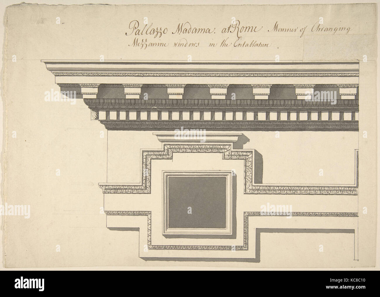 Fenêtre Mezzanine, Palazzo Madama, Sir William Chambers, ca. 1750-55 Banque D'Images