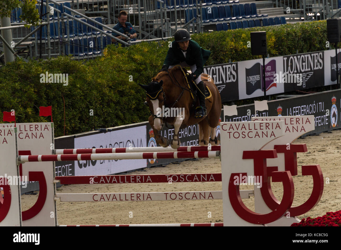 Coupe des nations FEI Longines jumping final, Barcelone Banque D'Images