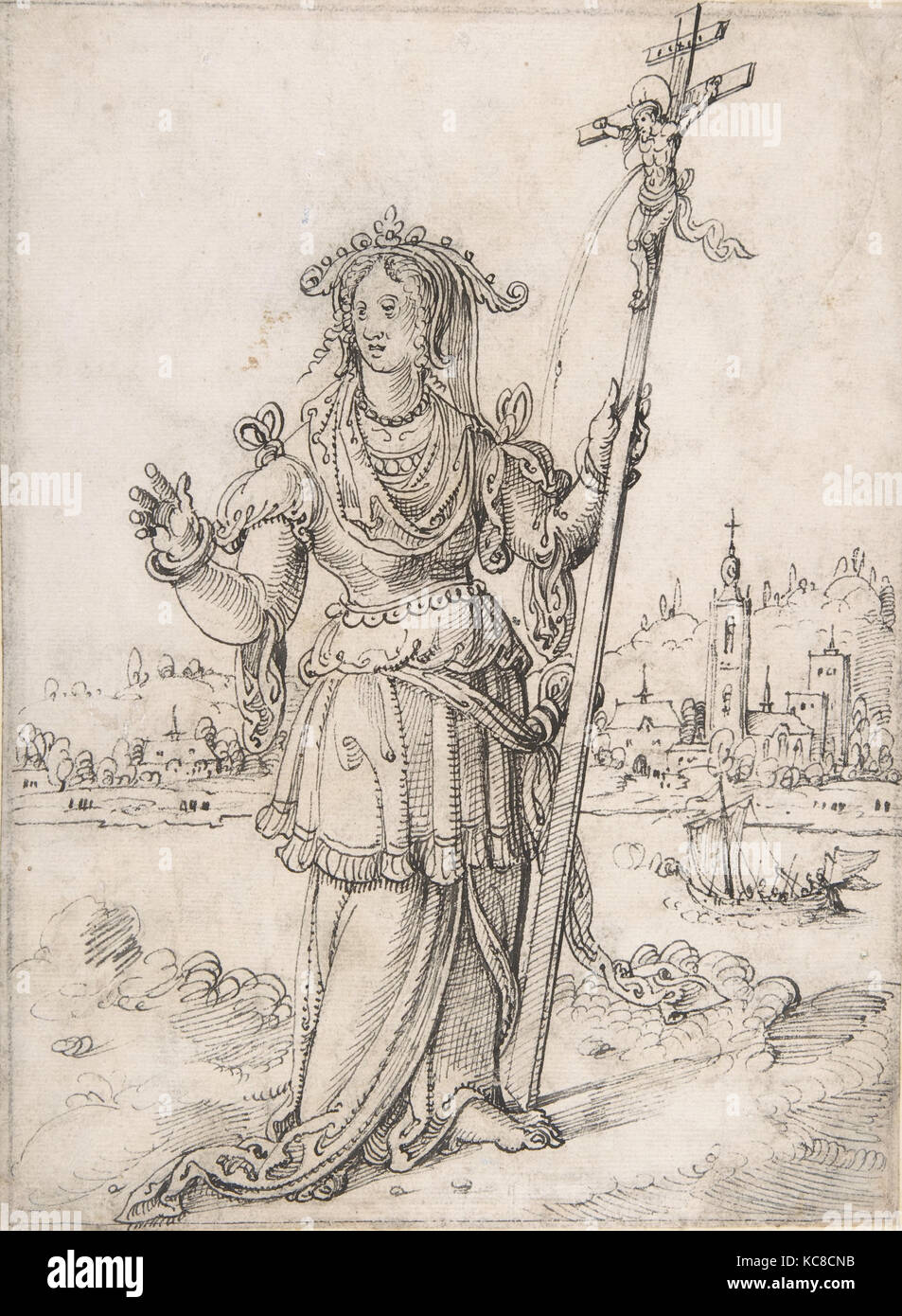 Figure allégorique (Foi ?), Pieter Cornelisz Kunst, début 16ème-milieu du xvie siècle Banque D'Images