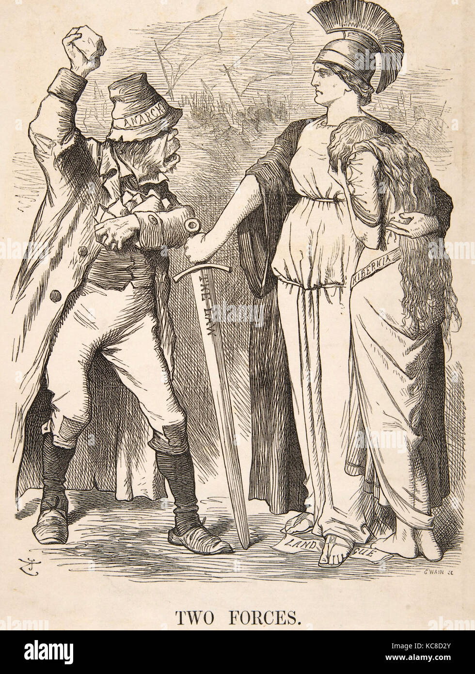 Dessins et estampes, Print, deux forces (poinçon, 29 octobre, 1881), artiste, Sir John Tenniel, britanniques, Londres 1820-1914 Londres Banque D'Images