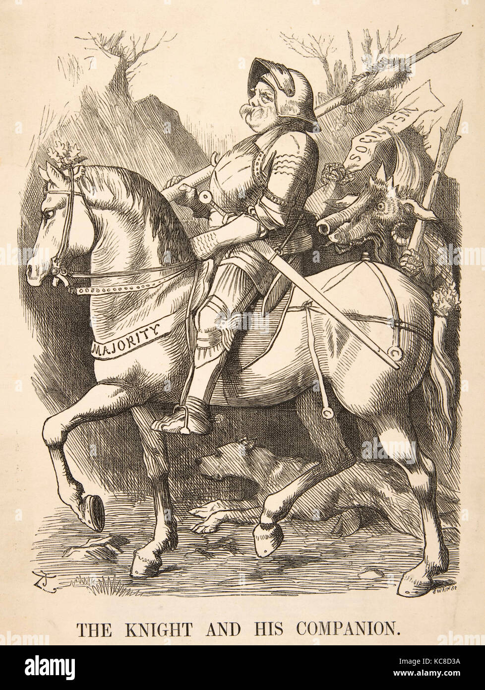 Dessins et estampes, Print, le chevalier et sa compagne (poinçon, 5 mars, 1887), artiste, Sir John Tenniel, britanniques, Londres 1820 Banque D'Images