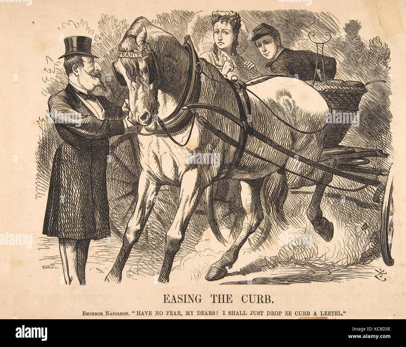 Dessins et estampes, Print, l'assouplissement de la bordure (poinçon, Juillet 24, 1869), artiste, Sir John Tenniel, Napoléon III, en Banque D'Images