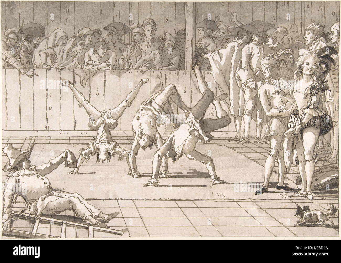 Scène de la vie contemporaine : les acrobates, Giovanni Domenico Tiepolo, 1727-1804 Banque D'Images