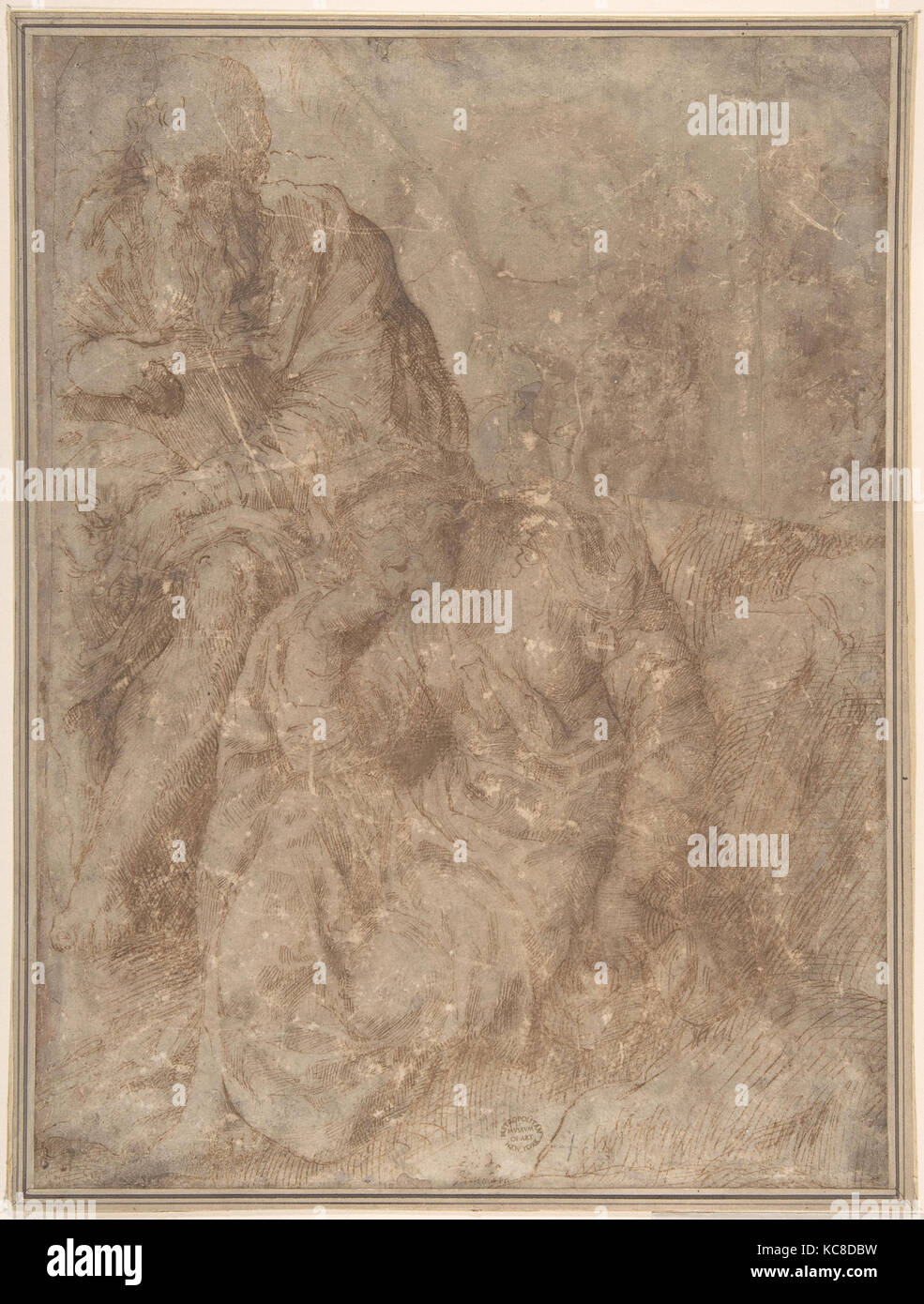 Vieil Homme et femme assis, anonyme, Italien, 16e siècle Banque D'Images