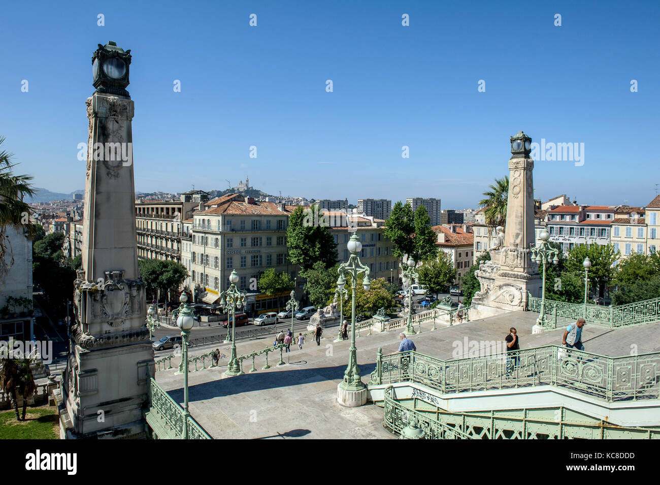 Marseille (sud-est de la France) : escalier de la gare 'Gare Saint-Charles' Banque D'Images