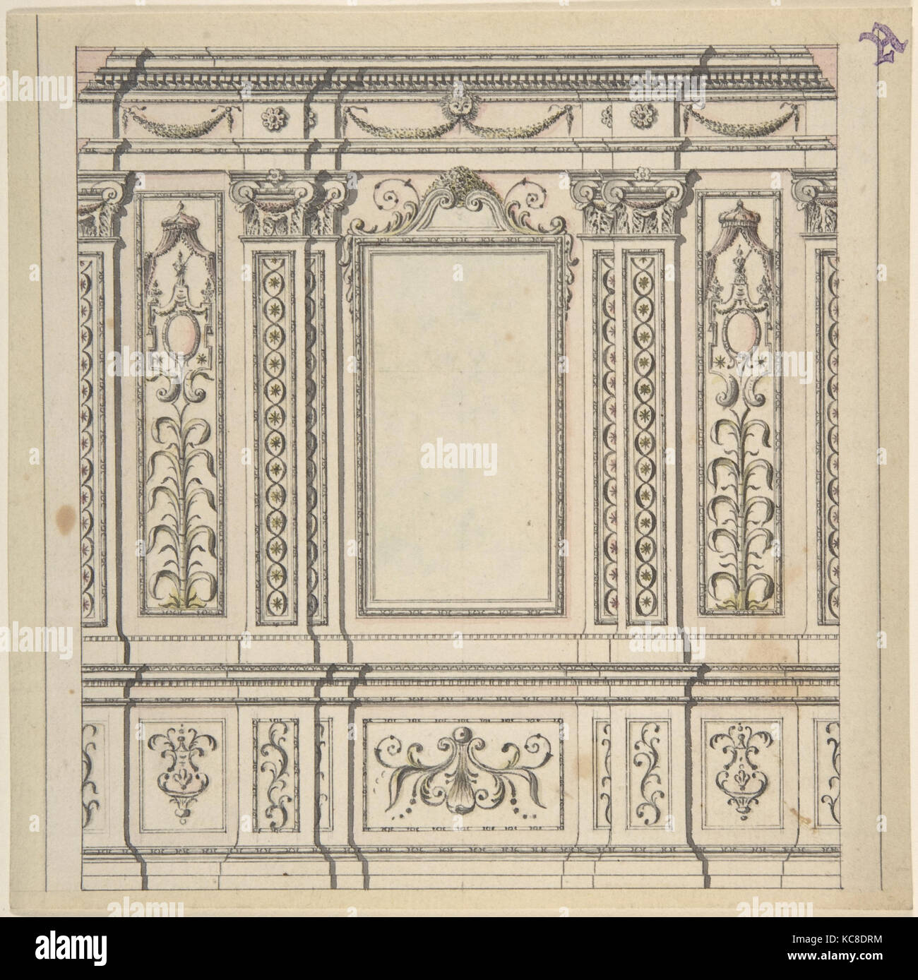 Conception pour une décoration murale, anonyme, l'italien, l'Italie du Nord, 18e siècle, 1780-1800 Banque D'Images