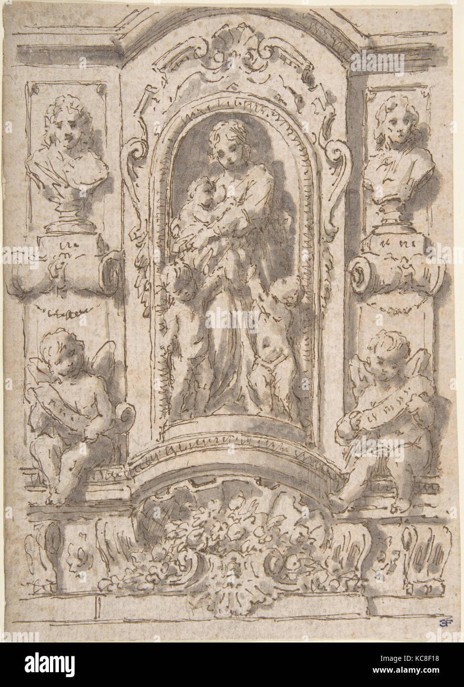 Conception pour une niche, anonyme, Italien, 18e siècle Banque D'Images