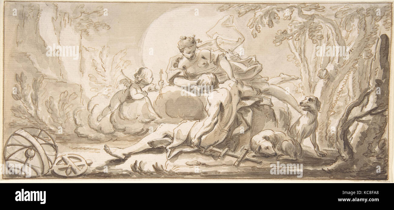 Diane et Endymion, Johann Heinrich Keller, 1700-1765 Banque D'Images