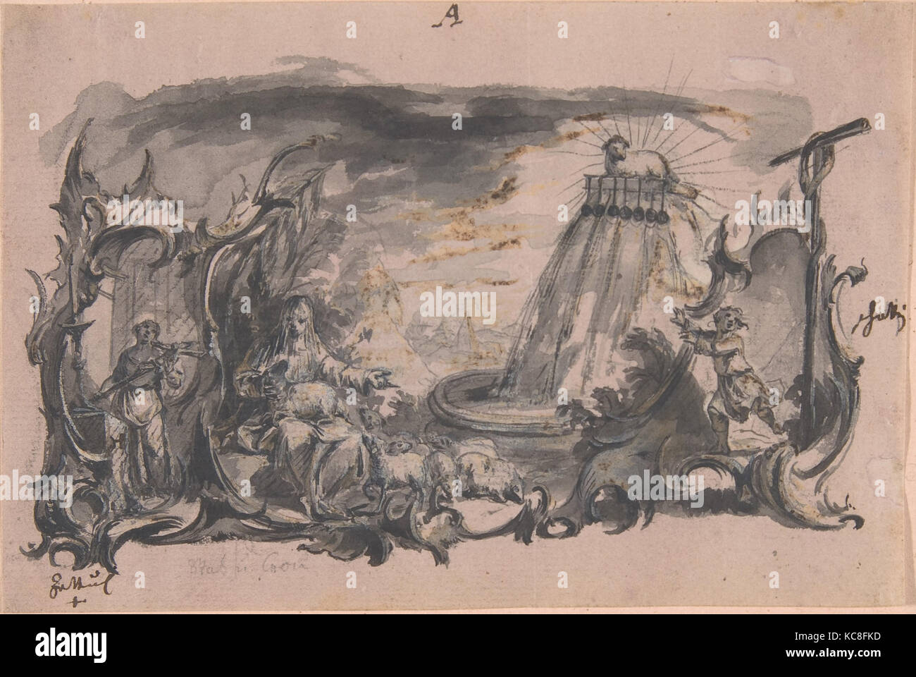 Design pour l'illustration du livre, Franz Sigrist, fin du 18e siècle Banque D'Images