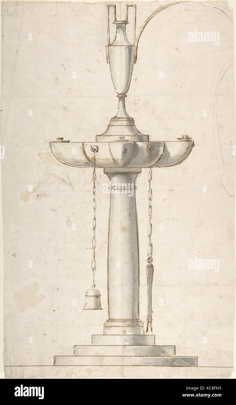 Lampe avec quatre Wicks, anonyme, Italien, 19e siècle, 19e siècle Banque D'Images