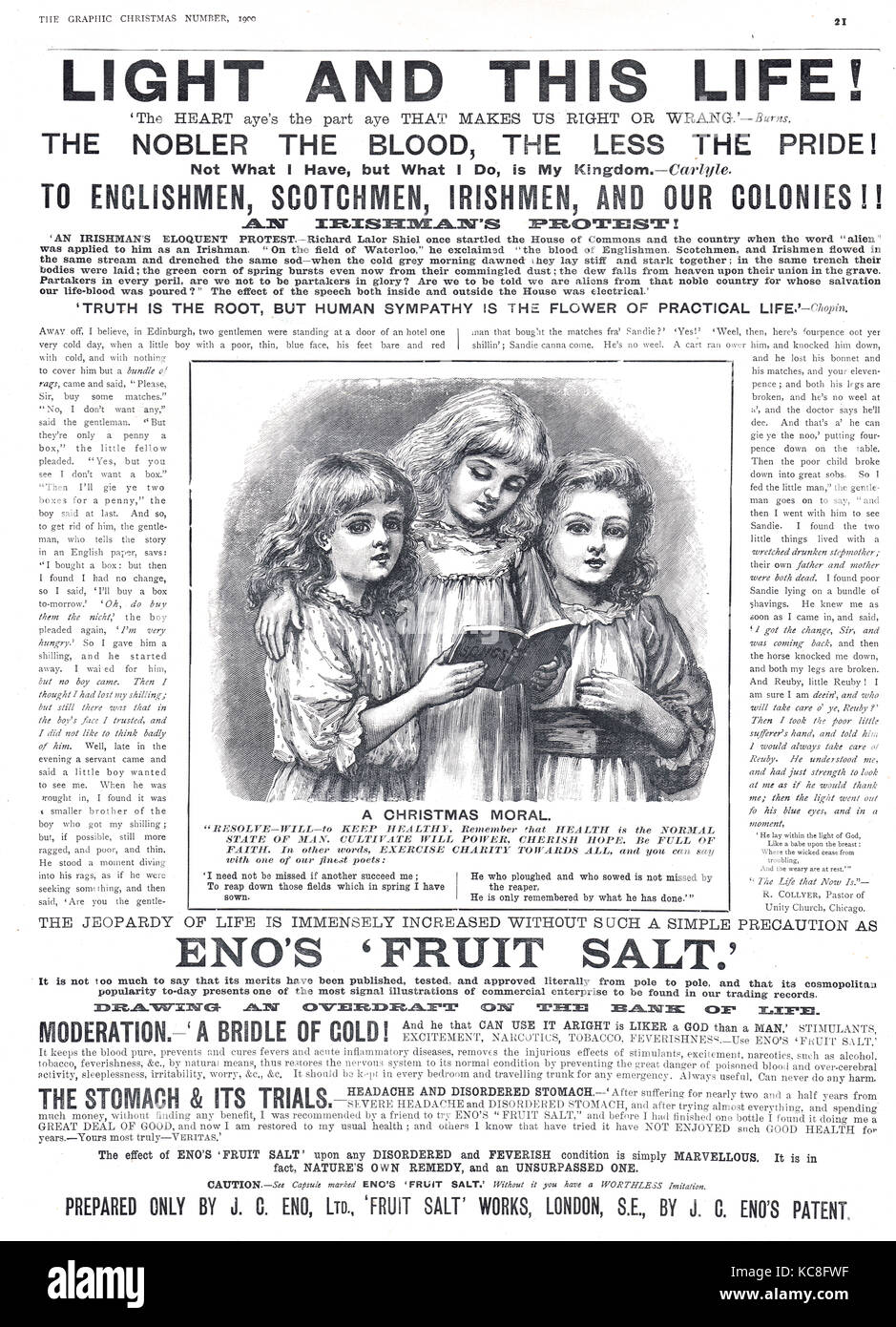 Eno's fruit Salts annonce de 1900 Banque D'Images