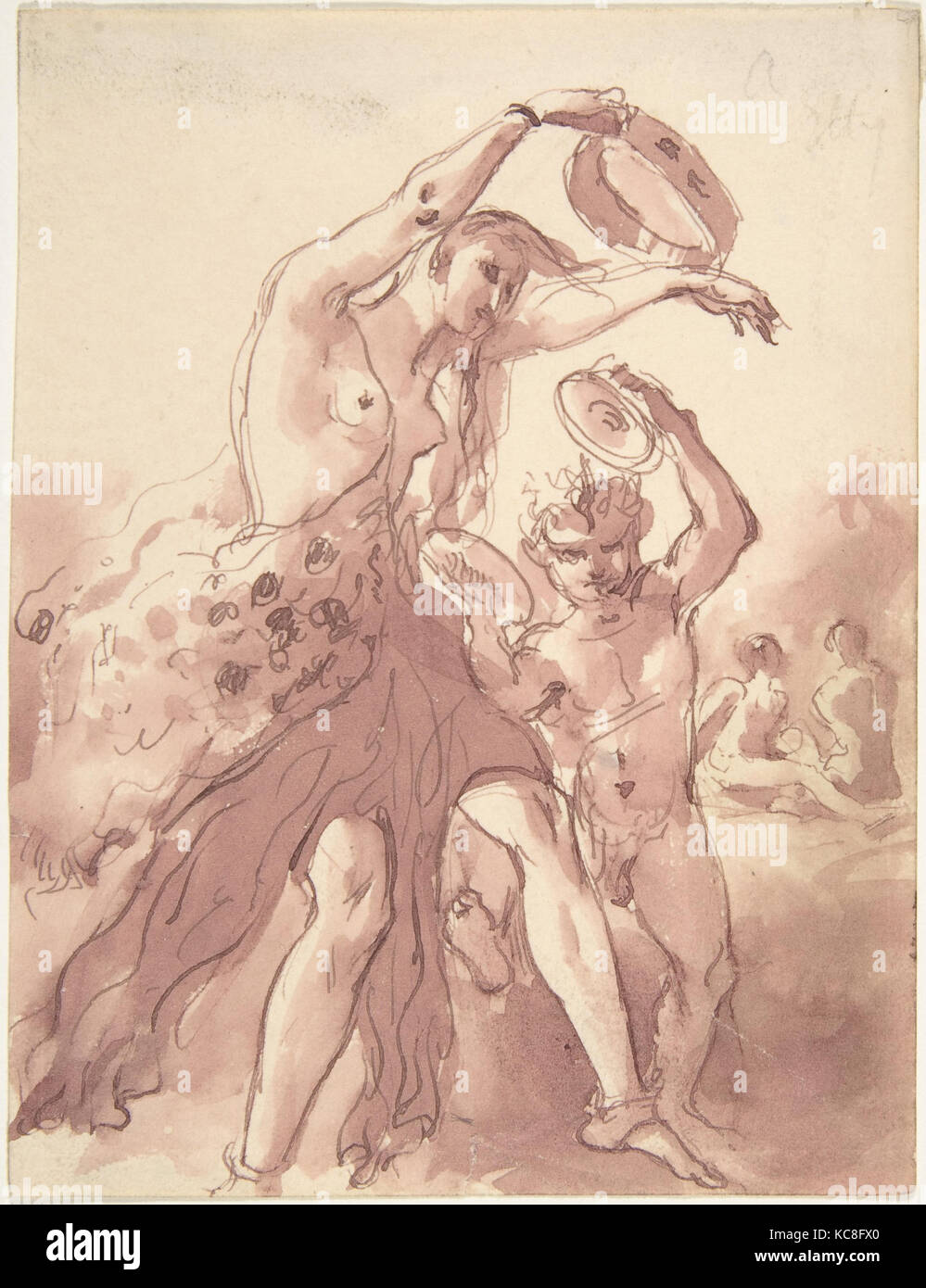 Bacchante, attribuées à William Etty, première moitié du xixe siècle Banque D'Images