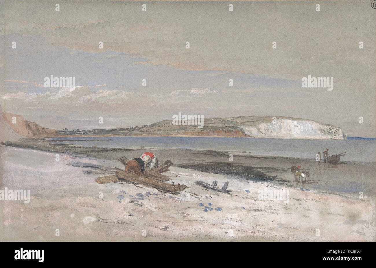 Culver Cliff, île de Wight, 1847, aquarelle, gouache et craies de couleur sur mine, feuille : 6 11/16 x 10 5/16 in. (17 x 26,2 Banque D'Images
