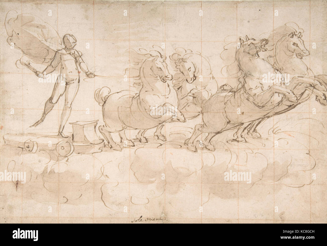 Conduite Apollo le char du Soleil Levant, Luca Cambiaso, 1527-85 Banque D'Images