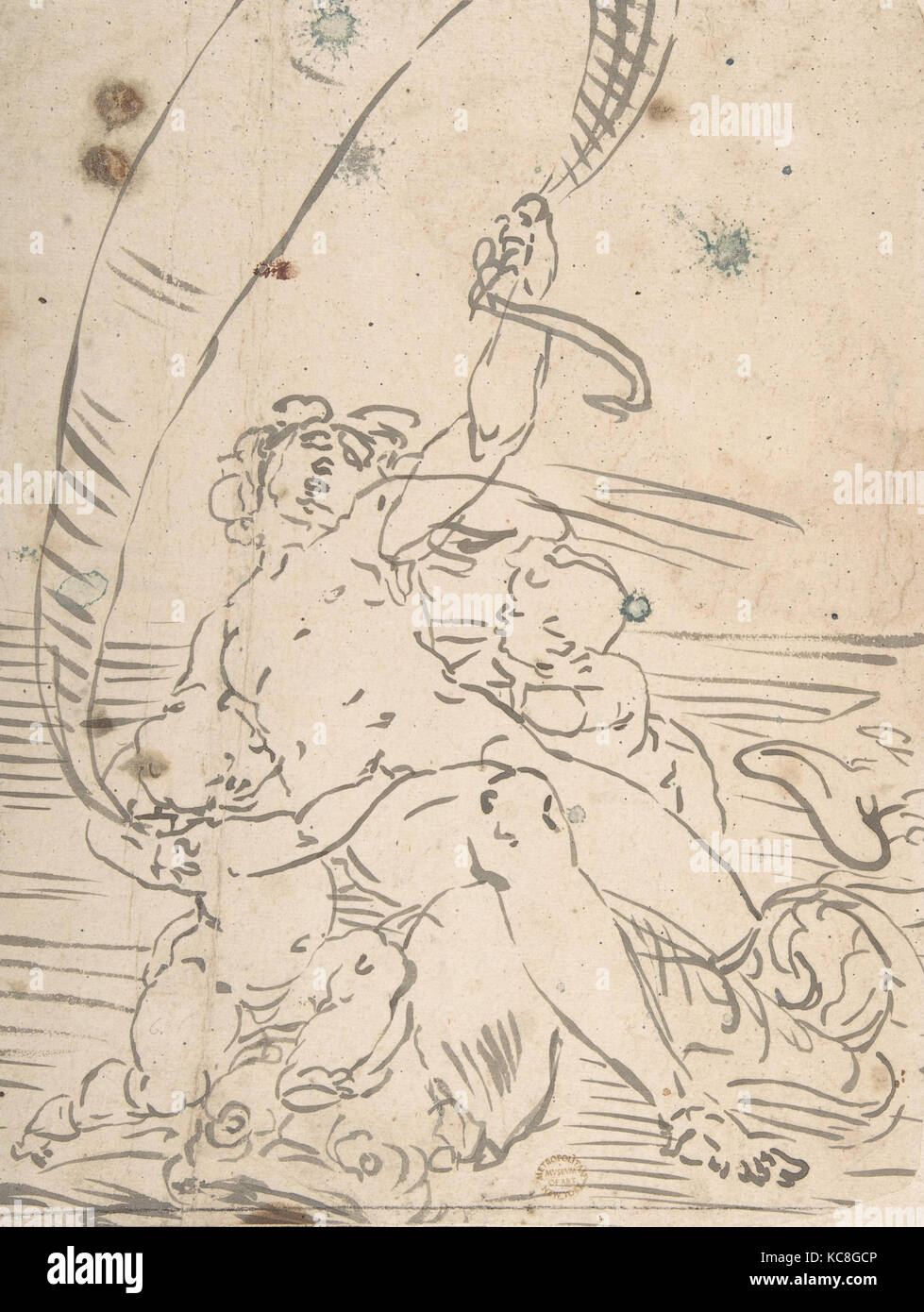 Arion et deux sur un dauphin, Cupids Après Luca Cambiaso, 1527-85 Banque D'Images