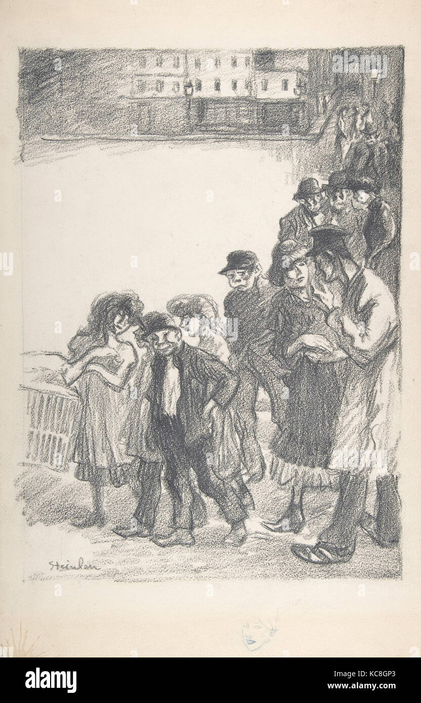 Théophile-Alexandre Steinlen, foule rue, fin du xixe ou début du xxe siècle Banque D'Images