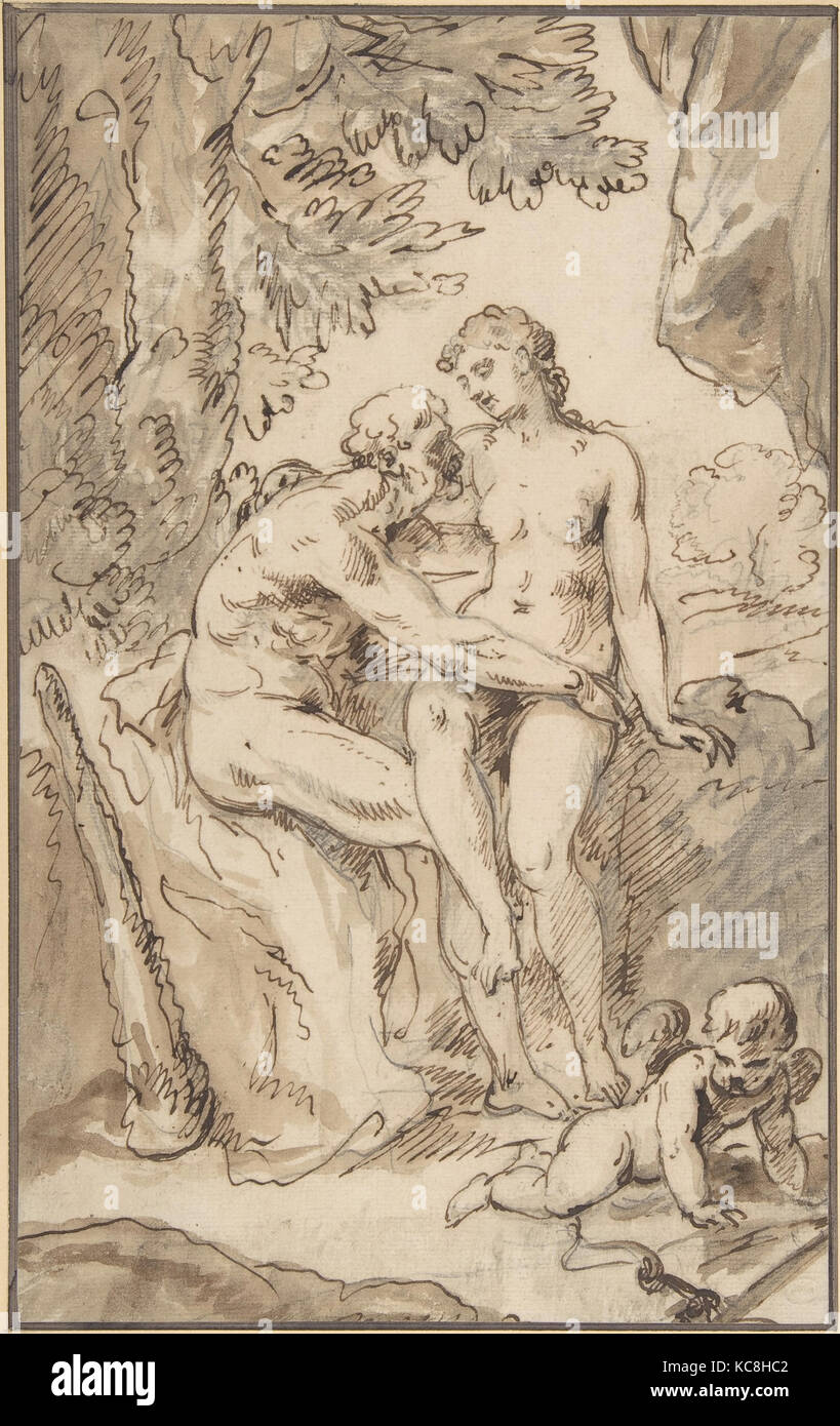 Vénus, Mars et Cupidon, anonyme, le français, 18e siècle Banque D'Images