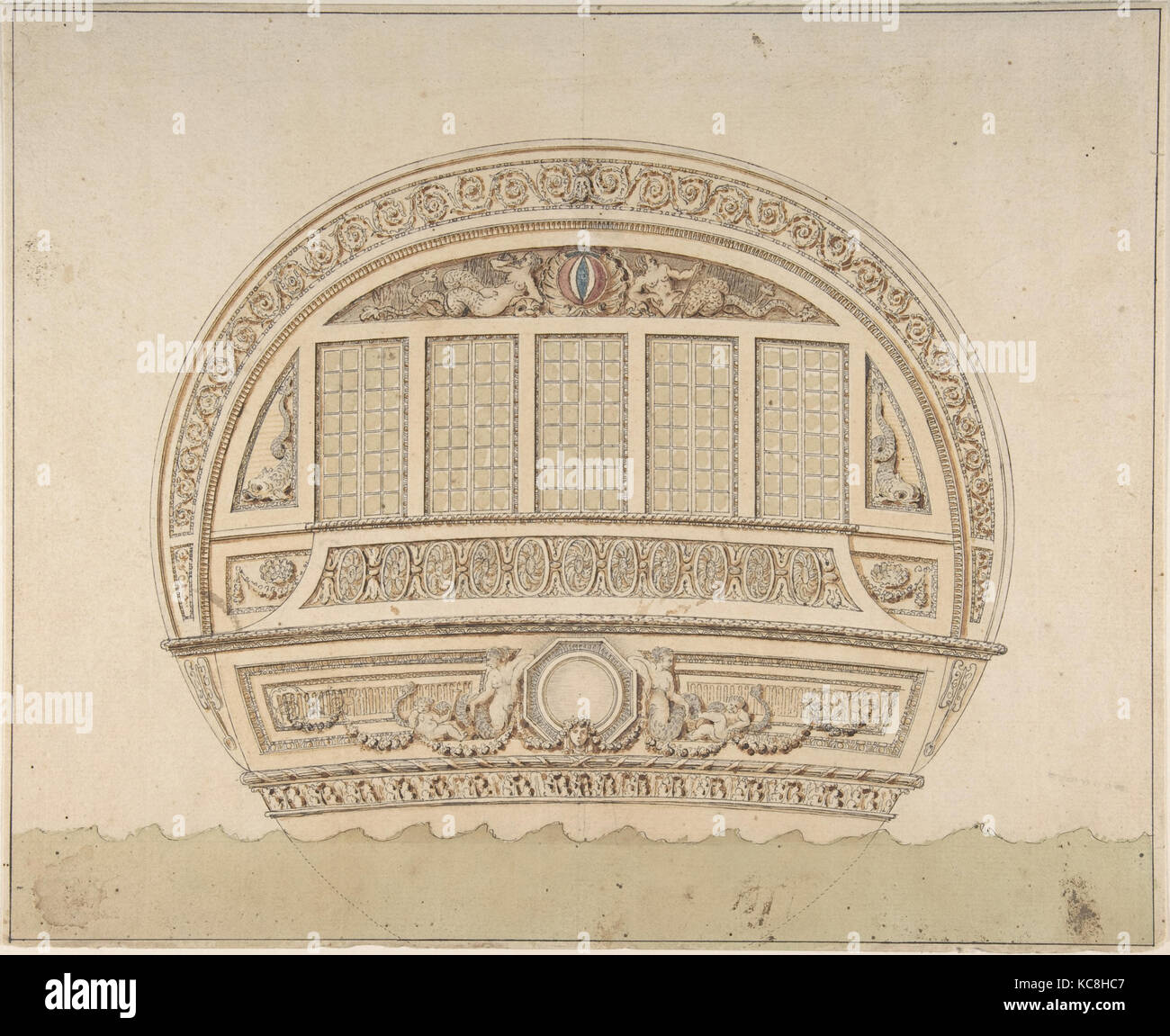 Pour la tige de la conception d'un navire, anonyme, le français, 18e siècle Banque D'Images