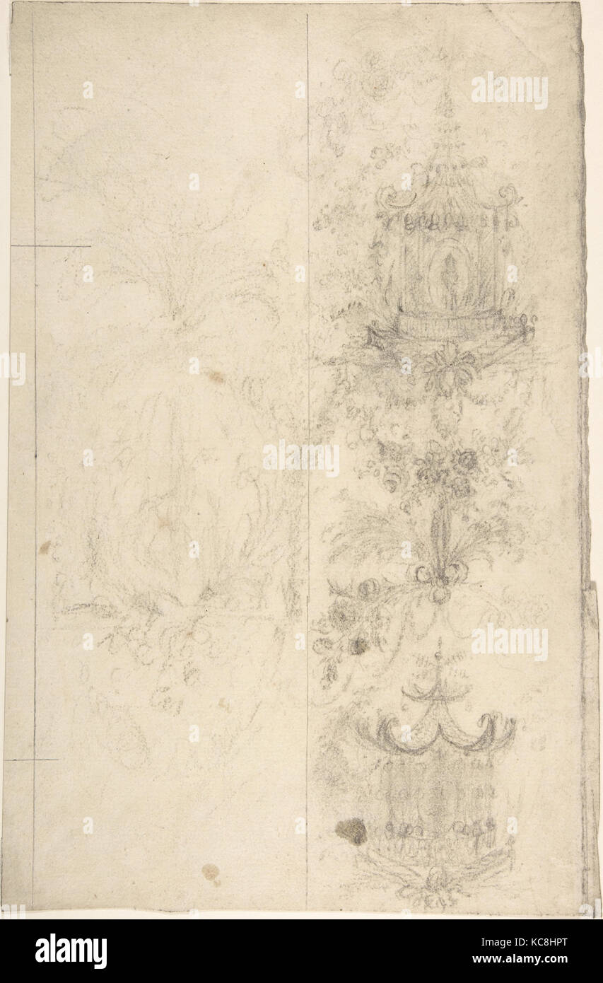 Chinoiserie, xviiie siècle, graphite, 14 1/4 x 9 3/8 in. (36,2 x 23,8 cm), dessins, anonyme, le français, 18e siècle Banque D'Images