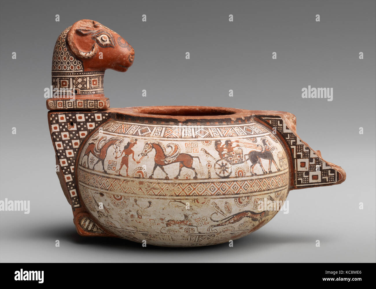 Cosmétique en terre cuite vase, 4e quart du vie siècle avant J.-C. Banque D'Images