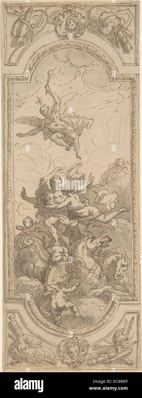 Conception pour un plafond avec un sujet allégorique, Sir James Thornhill, ca. 1713 Banque D'Images