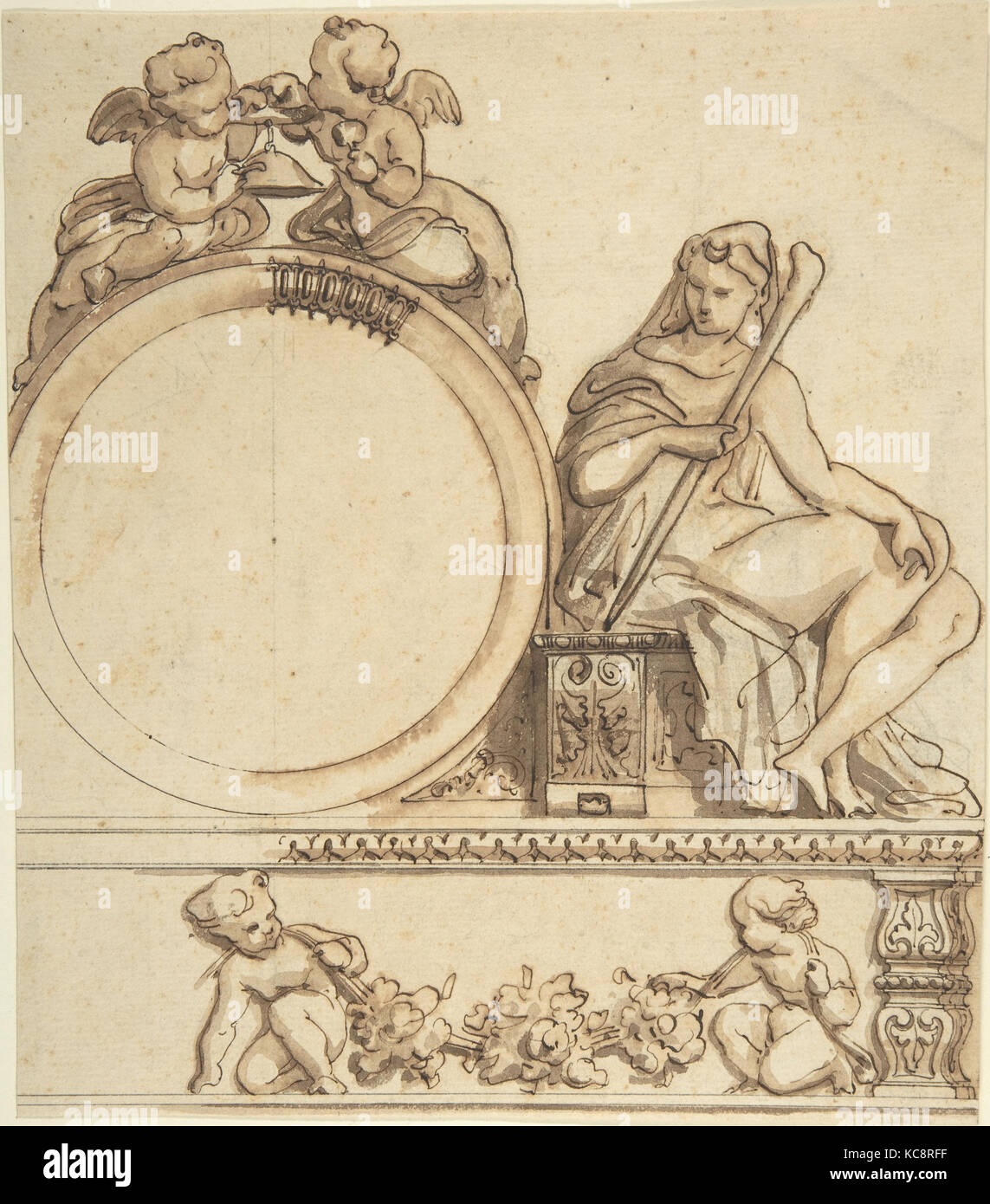 Conception pour un réveil, Henri-Charles-Antoine Baron, du milieu du xixe siècle Banque D'Images