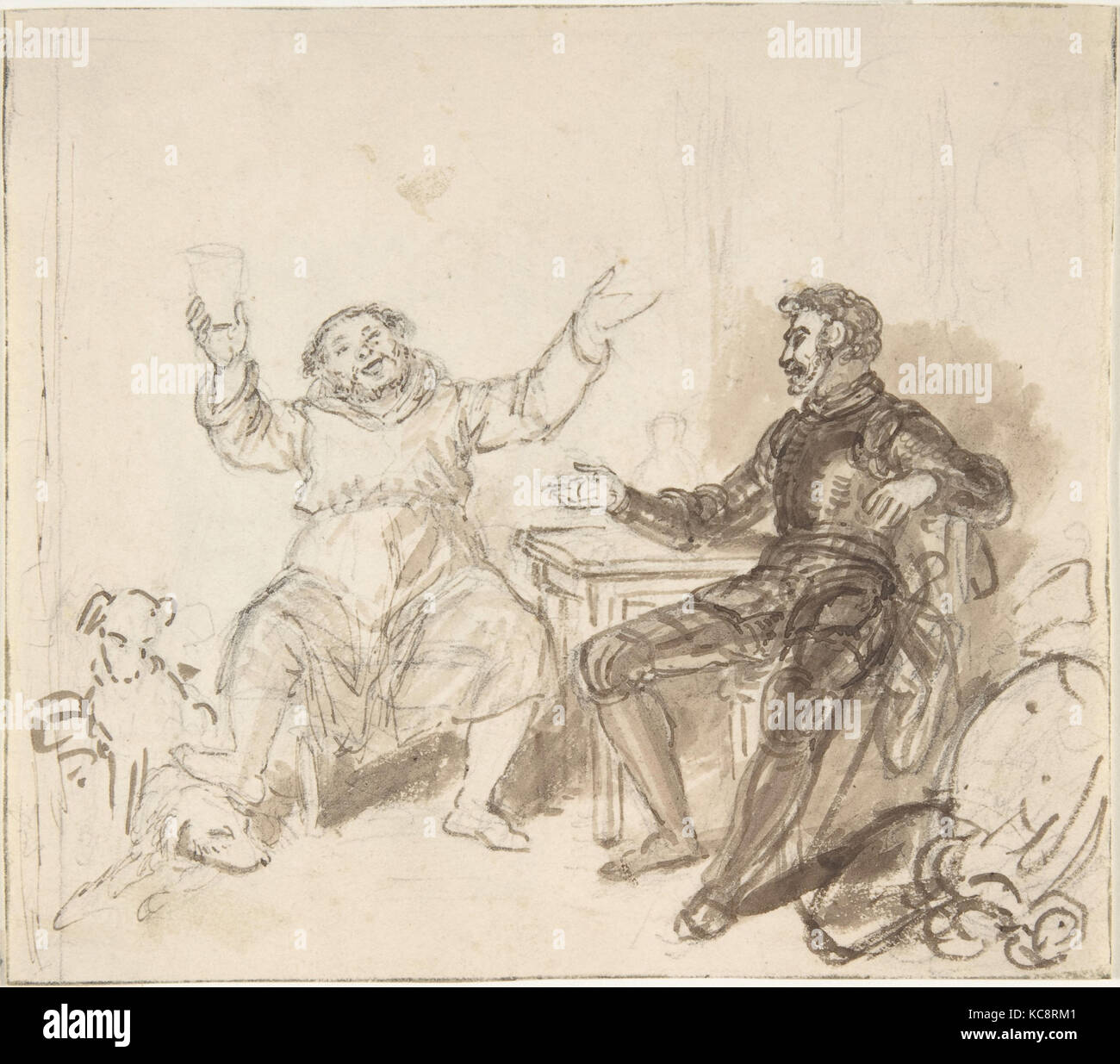 L'illustration du livre : Knight et Monk, John William Wright, 1820-48 Banque D'Images