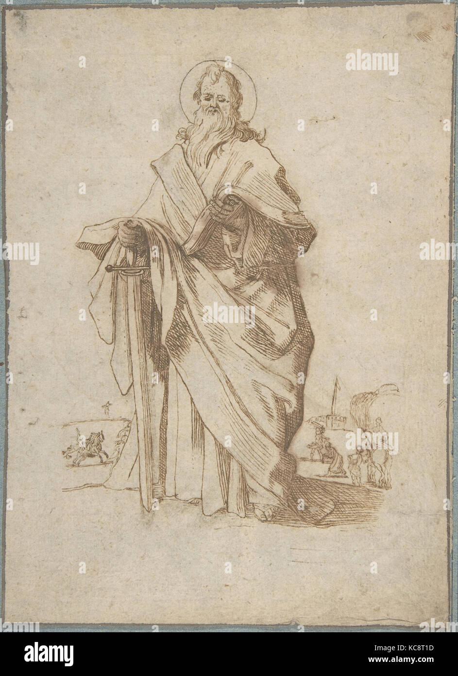 Saint Paul, début du 17e siècle, plume et encre brune, 7 x 7/16 5 5/16 in. (18,9 x 13,5 cm.), dessins, après Jacques Callot (Français Banque D'Images