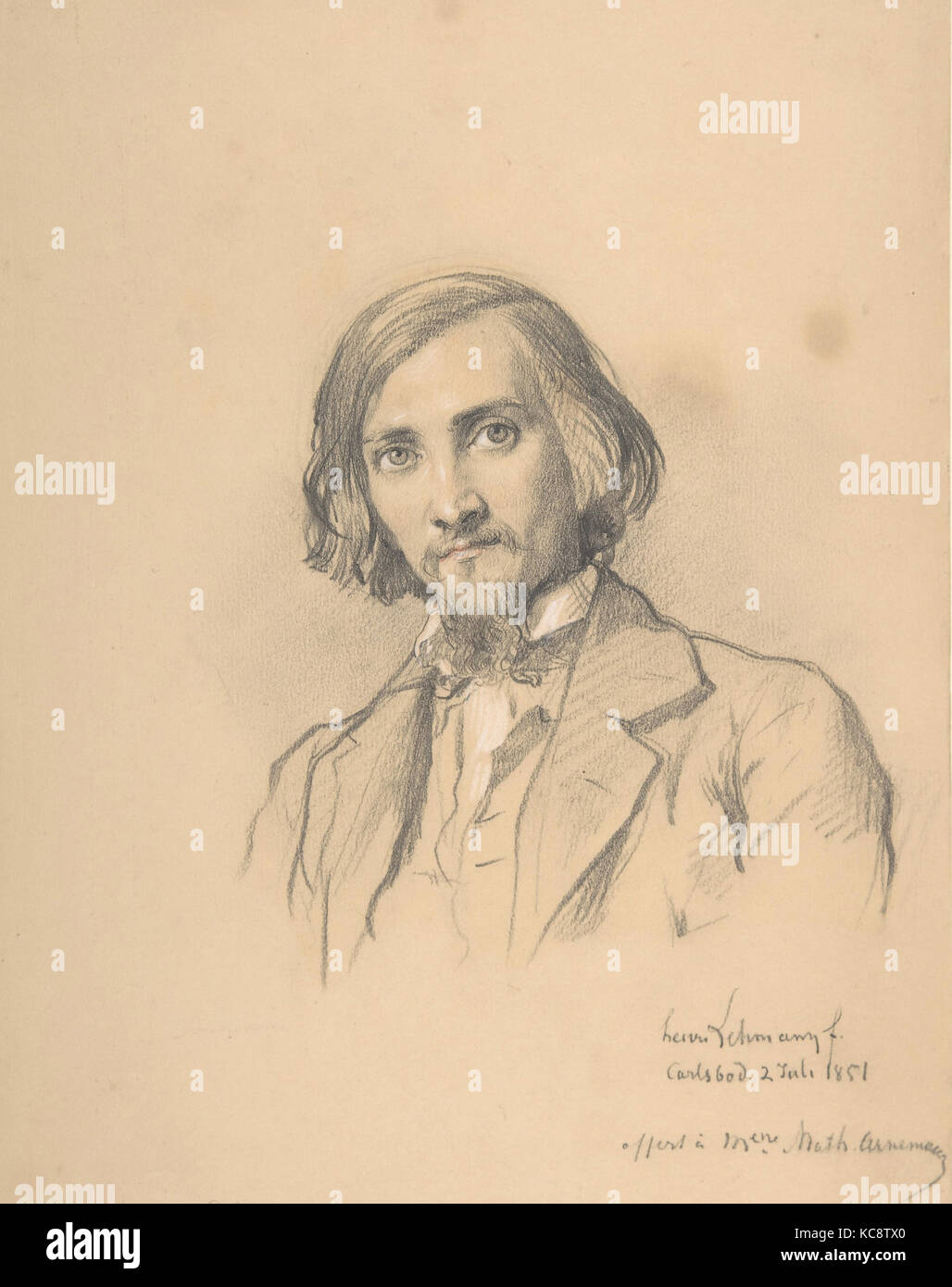 Portrait d'Anton Heinrich Springer (1825-1895), Henri Lehmann, du milieu du xixe siècle Banque D'Images