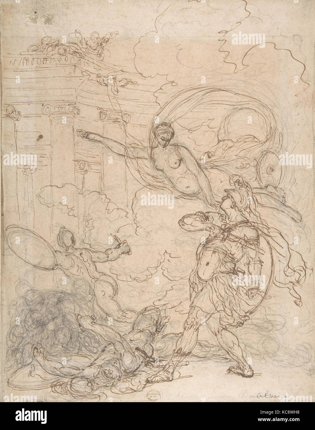 Une incitation à la déesse guerrière, Francesco Albani, 1578-1660 Banque D'Images