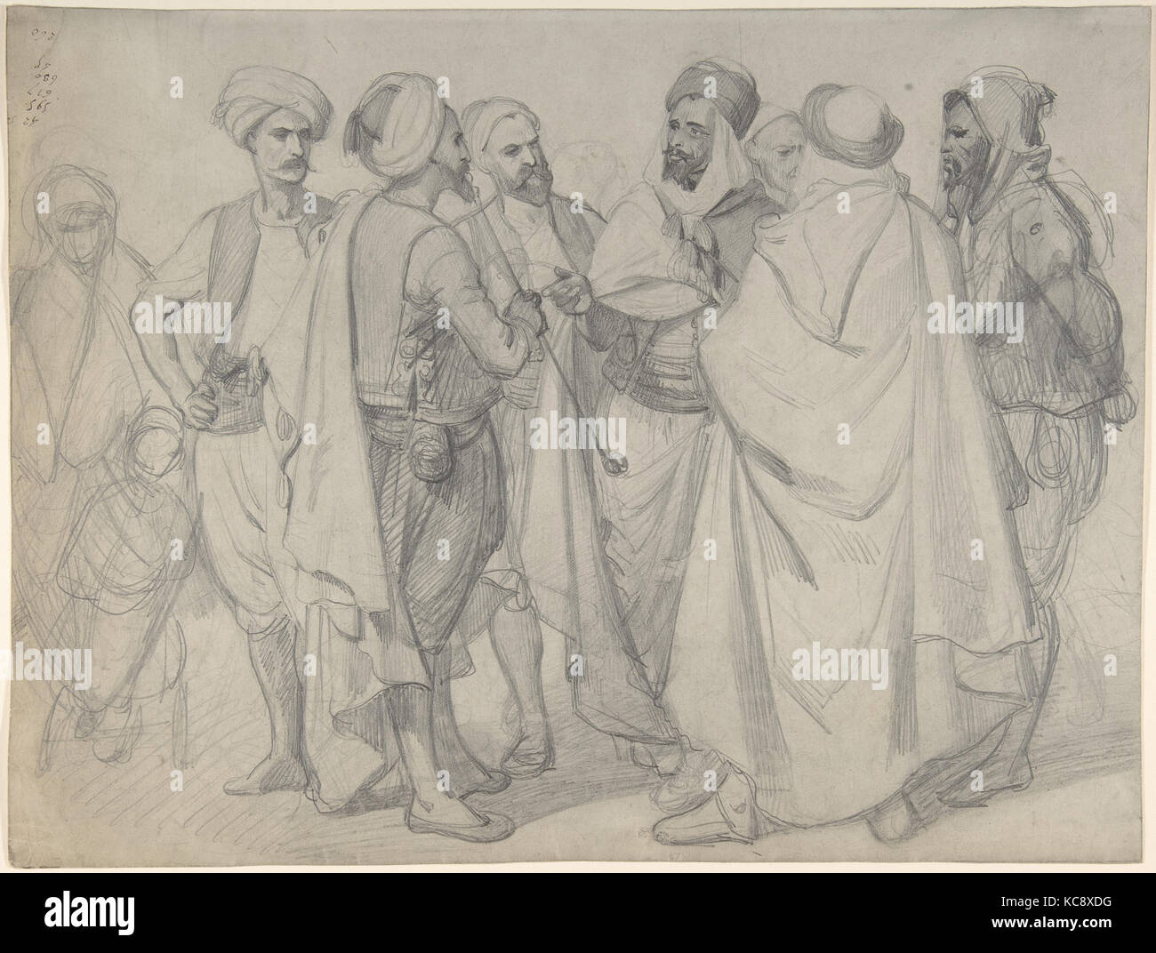 Etude pour 'Types de races algériennes', Henri-Félix-Emmanuel Philippoteaux, 1830-86 Banque D'Images