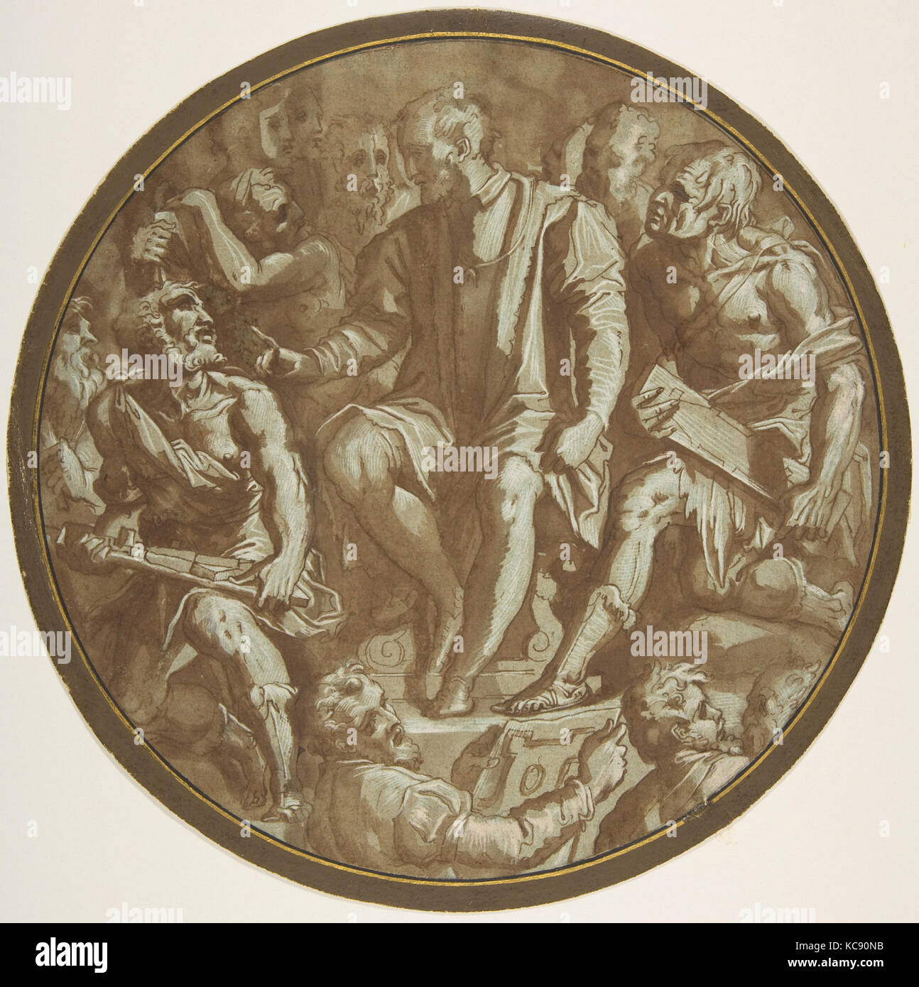 Le Grand-duc Cosme I de Toscane entouré par ses artistes., atelier de Giorgio Vasari, ca. 1556-62 Banque D'Images
