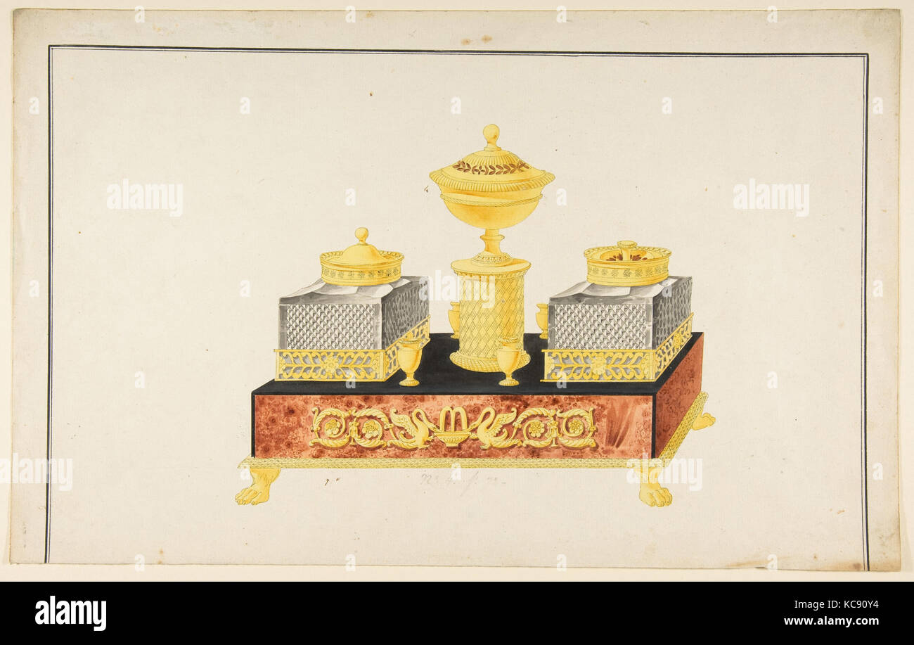 Conception d'un stand à la plume, anonyme, le français, 19e siècle, 19e siècle Banque D'Images