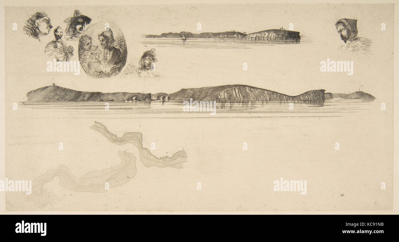 Des croquis sur la côte de la plaque de l'enquête, James McNeill Whistler, 1854-55 Banque D'Images