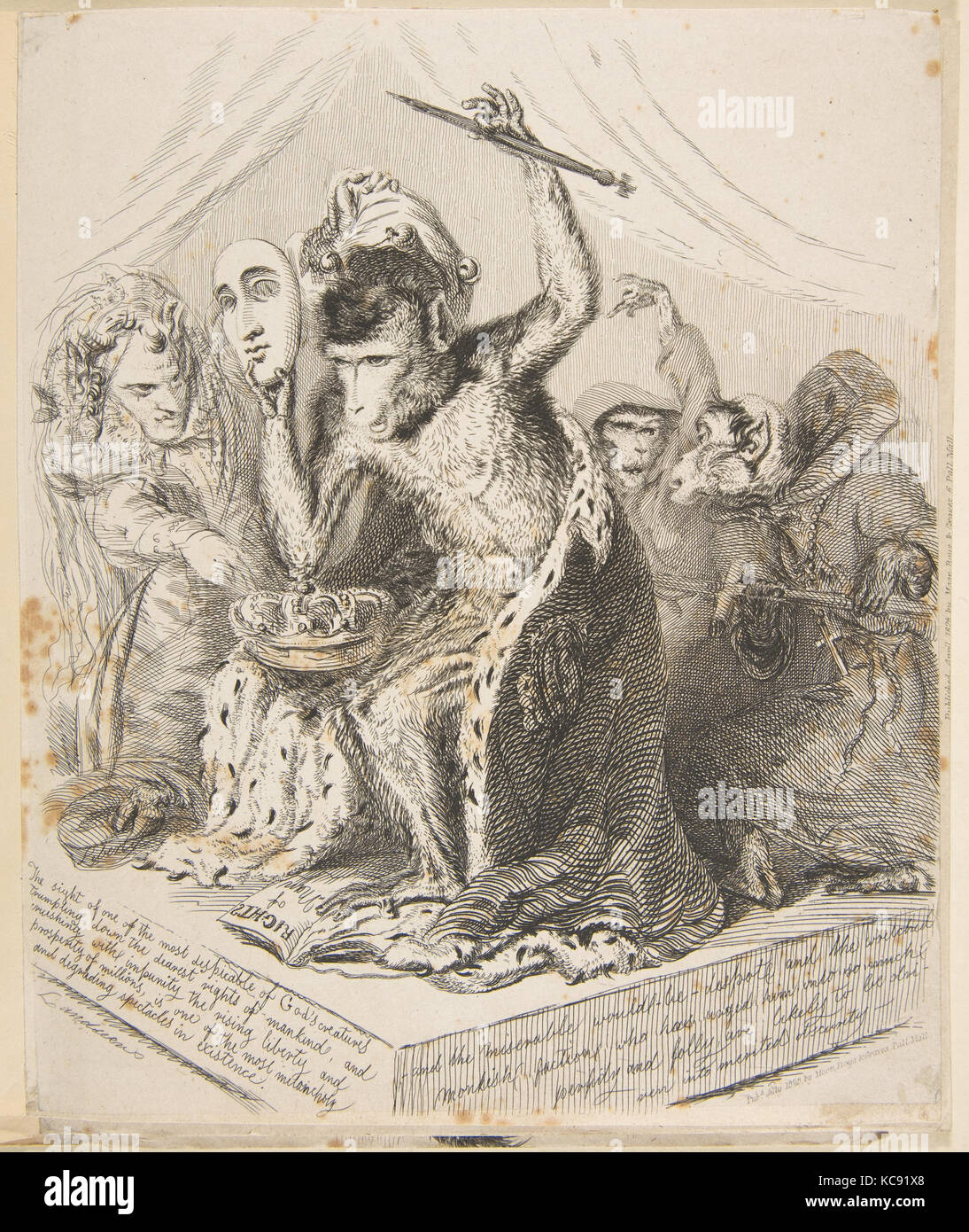Despote, singe de Monkey-Ana ou les hommes, en miniature, Thomas, Landseer 1828 Juillet Banque D'Images