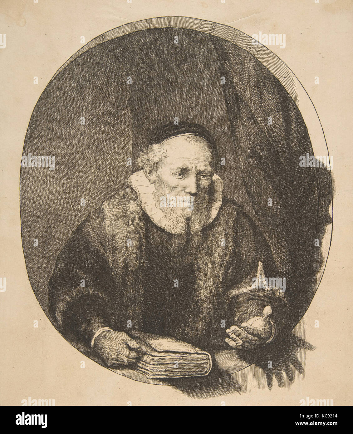 Jan Cornelis Sylvius, prédicateur (marche arrière), copie après Rembrandt, n.d Banque D'Images