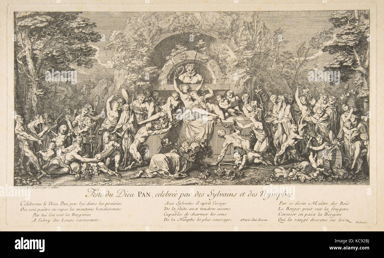 Fête de Pan, s.d., gravure, quatrième état, feuille : 11 x 16 5/8 in. (28 x 42,2 cm), d'imprimés, de Claude Gillot (Français, Langres 1673 Banque D'Images