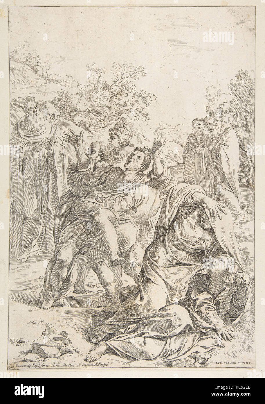 Saint Benoît exorciser un démon, Simone Cantarini, ca. 1637-1639 Banque D'Images